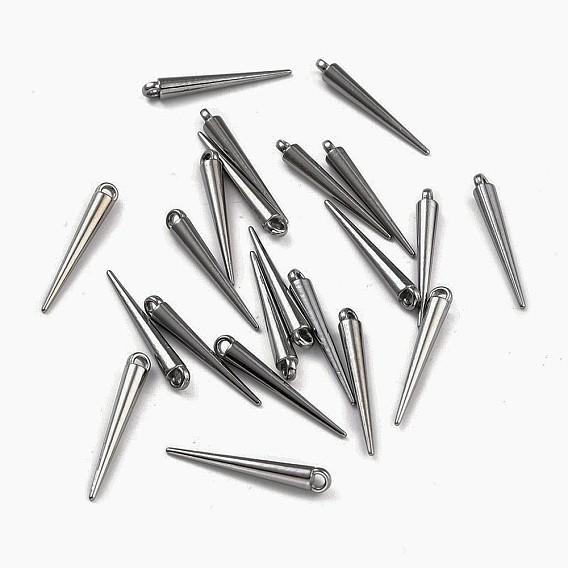 Тибетский стиль сплава шипованные подвески, без свинца и без кадмия, 34x4.5x4.5 мм, Отверстие : 3 мм , около 645 шт / 1000 г