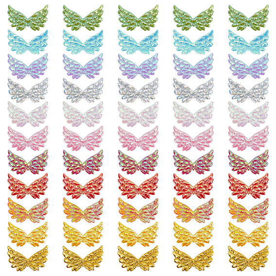 Ahademaker 110шт 11 цвета нетканый материал украшения аксессуары, радужное рельефное крыло ангела