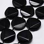 Натуральный черный камень бисер нитей, плоско-круглые, граненые
