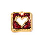 304 нержавеющей стальной эмали подвески, квадрат с подвесками в виде сердечек, ионное покрытие (ip), долговечный, зеркальная полировка, реальный 18 k позолоченный
