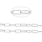 304 Stainless Steel Paperclip Chains, Drawn Elongated Cable Chain, Unwelded, with Spool