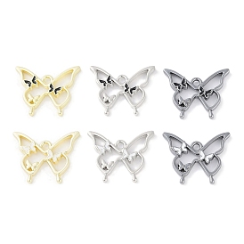 Rack Plating Alloy Enamel Pendants, Cadmium Free & Nickel Free & Lead Free, Butterfly Charm