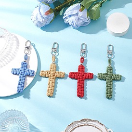 4 шт. крестики-ножницы из хлопчатобумажных ниток подвески украшения, с поворотными застежками сплава