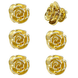 6Pcs Rose Flower Alloy Lapel Pin Backs for Backpack Clothes