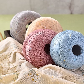 Cotton Fibers Knitting Yarn with Paillette, for Garments Scarves Sweater Shawl Hats