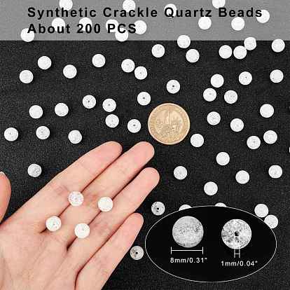 ARRICRAFT Synthetic Crackle Quartz Beads Strands, Round, Dyed