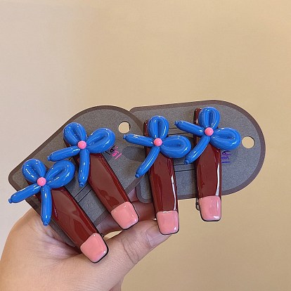Пластиковые эмалевые заколки для волос из кожи аллигатора, бантом