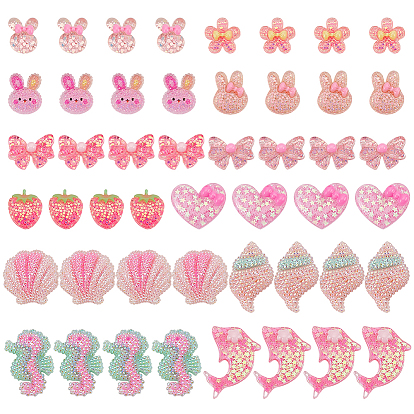 48 шт. 12 стили смолы пайетки кабошоны, разнообразные