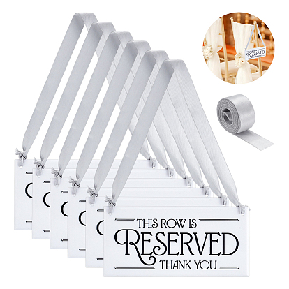 Подвесная акриловая табличка с надписью «Зарезервированное место»., прямоугольные, с полиэфирной лентой