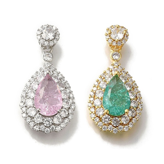 Подвеска из латуни с микро-паве и кубическим цирконием, со стеклянными стразами, без свинца и без кадмия, долговечный