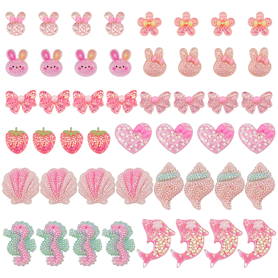 48 шт. 12 стили смолы пайетки кабошоны, разнообразные