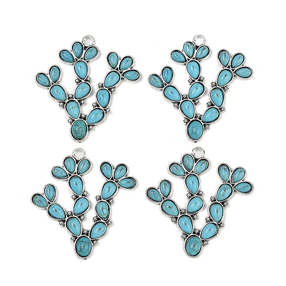 Синтетические бирюзовые подвески, кактус прелести, с настройки сплава, без кадмия и без свинца