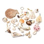 50Pcs Natural Mixed Shell Charms and Pendant Decoration Kits, Mixed Shapes
