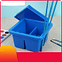 Multifunction Plastic Paint Brush Basins, with Lid, Painting Brushes Washer, Square