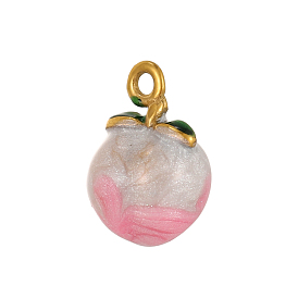 304 из нержавеющей стали шармы эмали, персик прелести, ионное покрытие (ip), реальный 18 k позолоченный