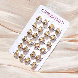 304 серьги-кольца из нержавеющей стали для женщин, ионное покрытие (ip)