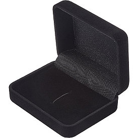 Прямоугольные флокированные пластиковые коробки для хранения запонок