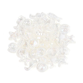 Прозрачные акриловые бусины с цветным покрытием в стиле океана, разнообразные