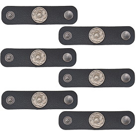 6Pcs PU Leather with Alloy Scarf Clips