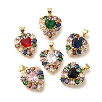 Покрытие стойки латунь с подвесками из фианита, долговечный, без свинца и без кадмия, сердце прелести