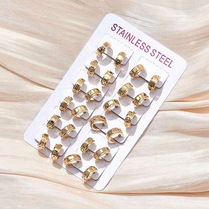 304 серьги-кольца из нержавеющей стали для женщин, ионное покрытие (ip)