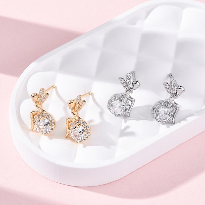 Латунные микро проложить серьги стержня кубического циркония, фея