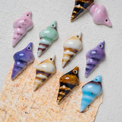 Фарфора ручной работы подвески, подвески в форме раковины