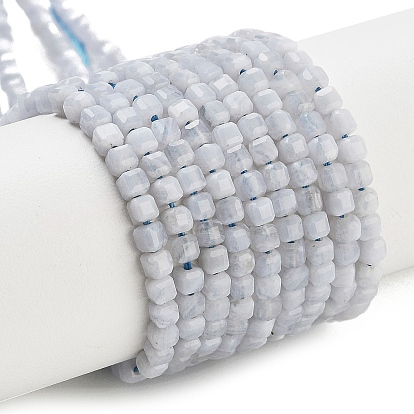 Натуральный голубой кружевной агат бисер нитей, граненый стол, вырезанный куб