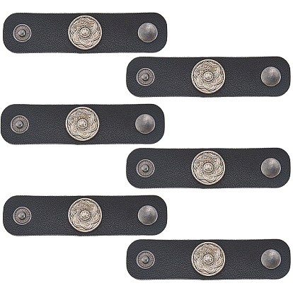 6Pcs PU Leather with Alloy Scarf Clips