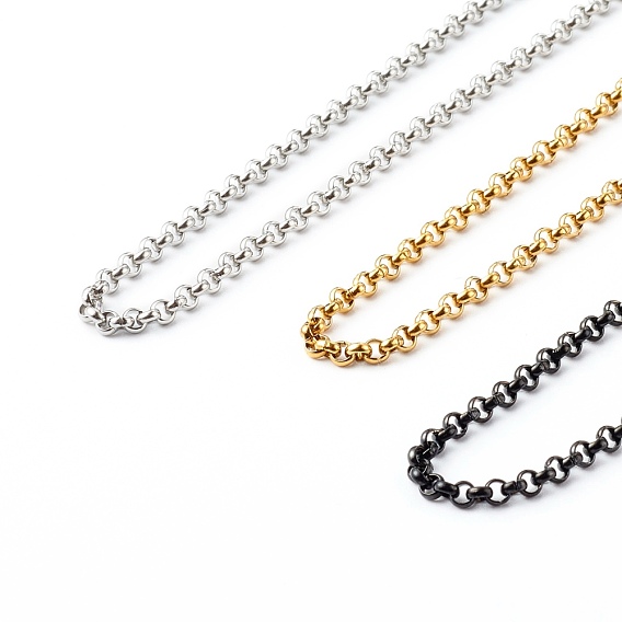 304 Stainless Steel Rolo Chain Necklaces Sets
