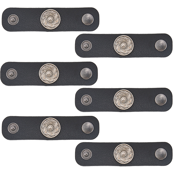 6Pcs PU Leather with Alloy Scarf Clips