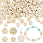 200 шт 4 стили покрытия акриловых бусин, золотой металл обвитыми, цветок