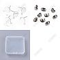 100Pcs Flat Round Shape 304 Stainless Steel Stud Earring Findings, with Loops and 100Pcs Ear Nuts