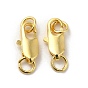 Brass Lobster Claw Clasps, with Jump Rings