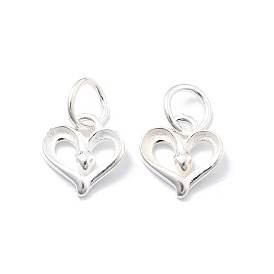 925 стерлингового серебра прелести сердца, с перемычками и 925 штампом