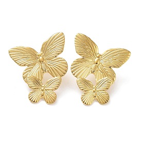 304 Stainless Steel Butterfly Stud Earrings