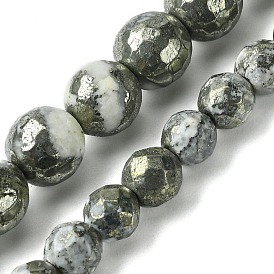 Natural Gemstone Beads Strands, Faceted Round