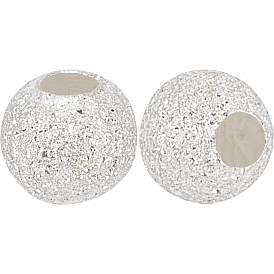 26 шт. круглые 925 текстурированные бусины из стерлингового серебра