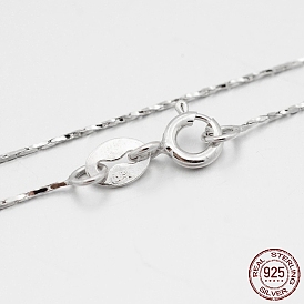 925 Sterling Silver Coreana Chain Necklaces, with Spring Ring Clasps, Thin Chain
