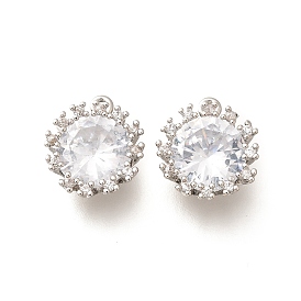 Латунные микро проложить кубического циркония подвески, круглые подвески, долговечный, без кадмия и без свинца