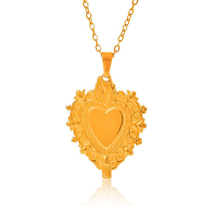 304 Женские подвески в форме священного сердца из нержавеющей стали