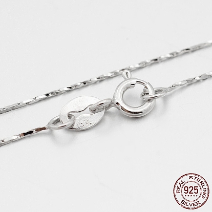 925 Sterling Silver Coreana Chain Necklaces, with Spring Ring Clasps, Thin Chain