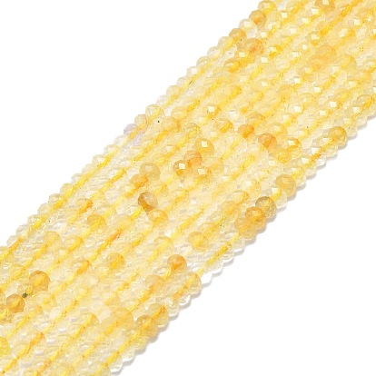 Natural Citrine Beads Strands, Faceted, Rondelle