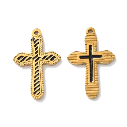 Ионное покрытие (IP) 304 подвески из нержавеющей стали с черной эмалью, крест очарование