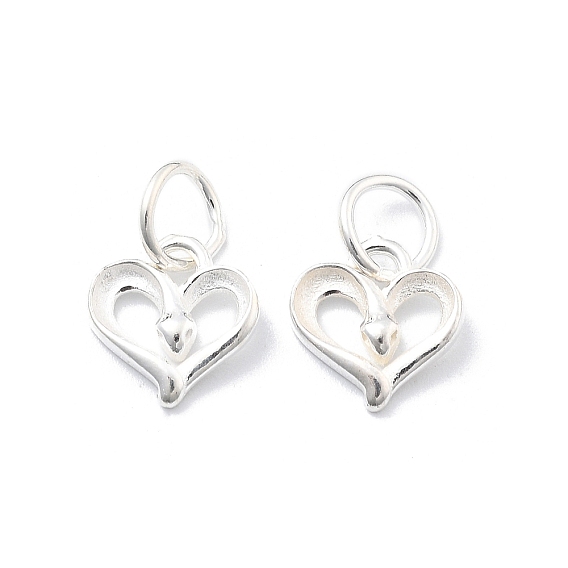 925 стерлингового серебра прелести сердца, с перемычками и 925 штампом