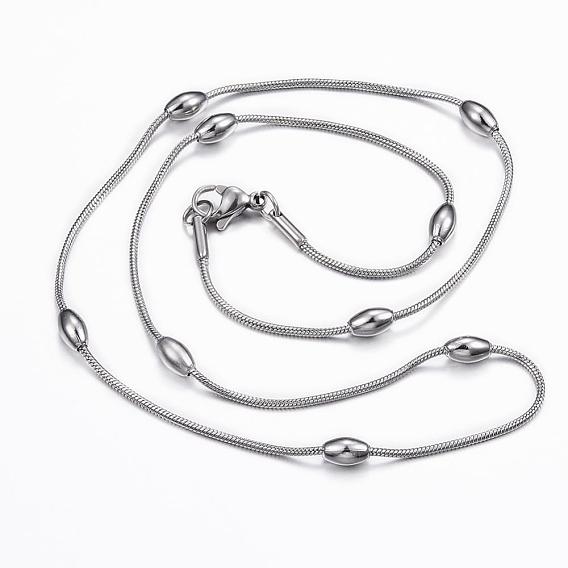 304 Stainless Steel Chain Necklaces, with Lobster Claw Clasps