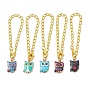 Owl Alloy Pendants Decorations, with Iron Twisted Chains Curb Chains and Zinc Alloy Lobster Claw Clasps