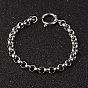 304 Stainless Steel Rolo Chain Bracelets, with Spring Ring Clasps, 215x7mm