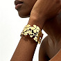 304 Stainless Steel Hollow Open Cuff Bangles, Flower