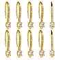 20 латунные крючки для серег из прозрачного кубического циркония с микропаве, провод уха, с петлями